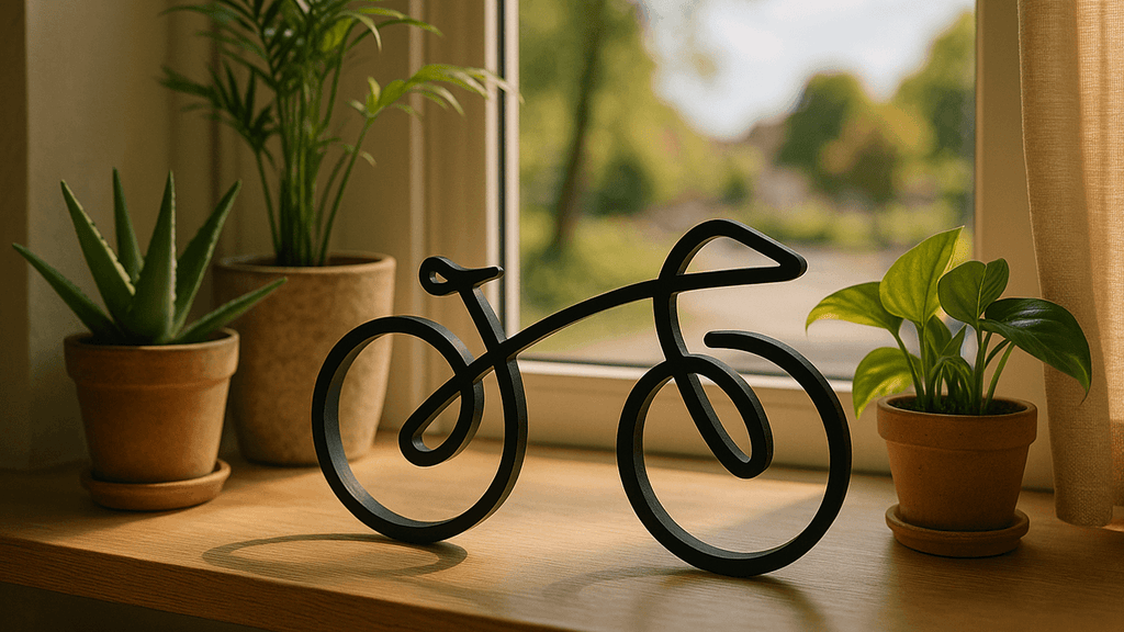 Een stijlvolle blikvanger: de minimalistische fietssculptuur