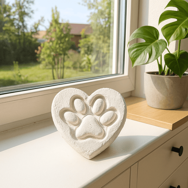 Hart met Pootafdruk – Gedenkdecoratie voor Dierenliefhebbers - 3dbende