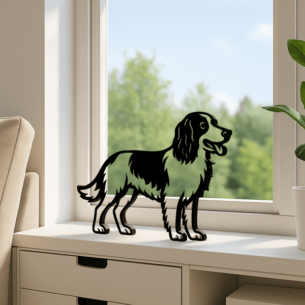 Heidewachtel decoratie – minimalistisch silhouet van je trouwe jachthond - 3dbende