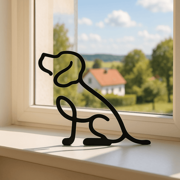 Hond decoratie – minimalistisch silhouetbeeldje voor hondenliefhebbers - 3dbende