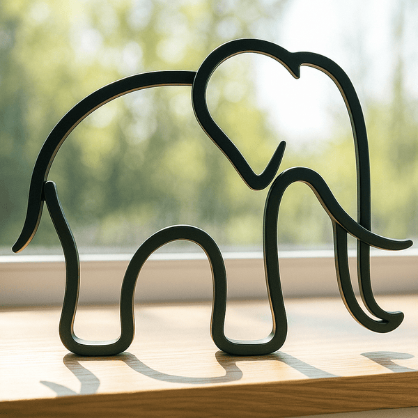 Minimalistisch Olifant Beeldje - 3dbende