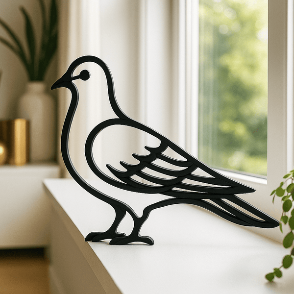 Minimalistisch Wedstrijdduif Beeldje - 3dbende