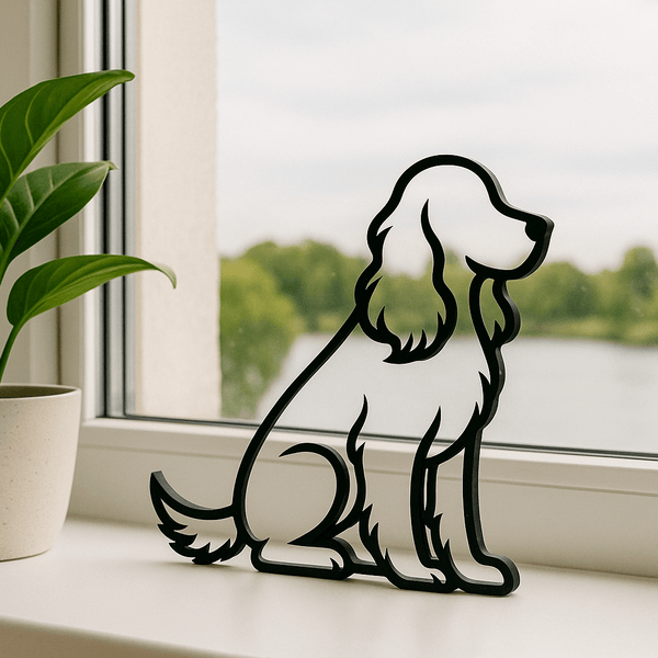 Minimalistische Cocker Spaniel – Zittend en stijlvol - 3dbende