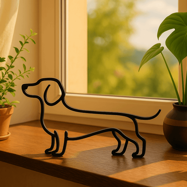 Minimalistische Teckel – Stijlvolle Decoratie - 3dbende