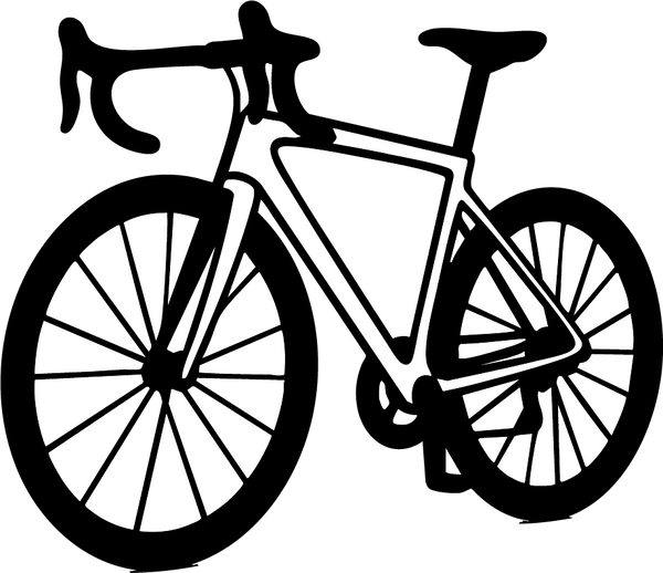 Sticker Racefiets – Mat of Glanzend Zwart (290 x 250 mm) - 3dbende