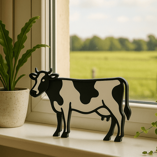 Zwart - witte koe decoratie - 3dbende