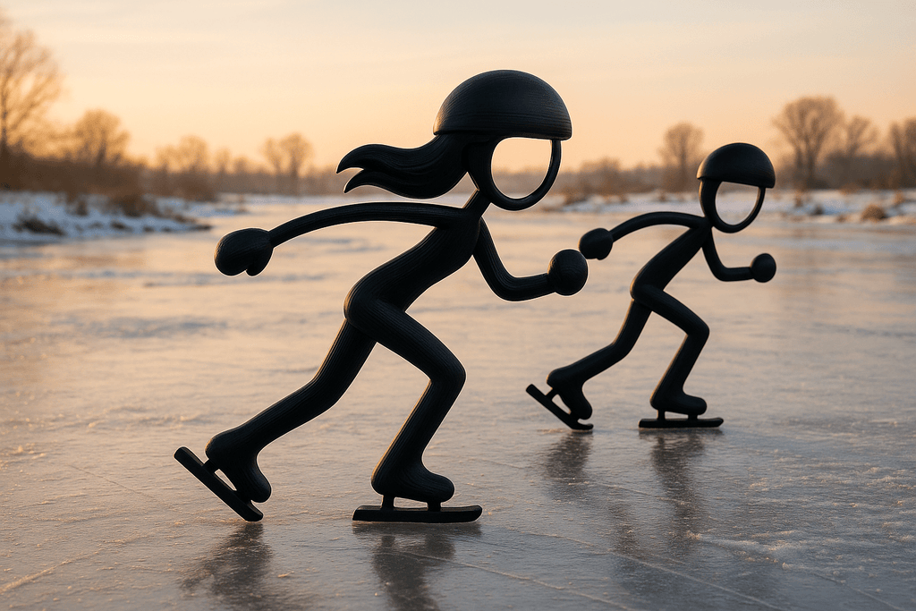 Als het winter is, staan wij Nederlanders op het ijs