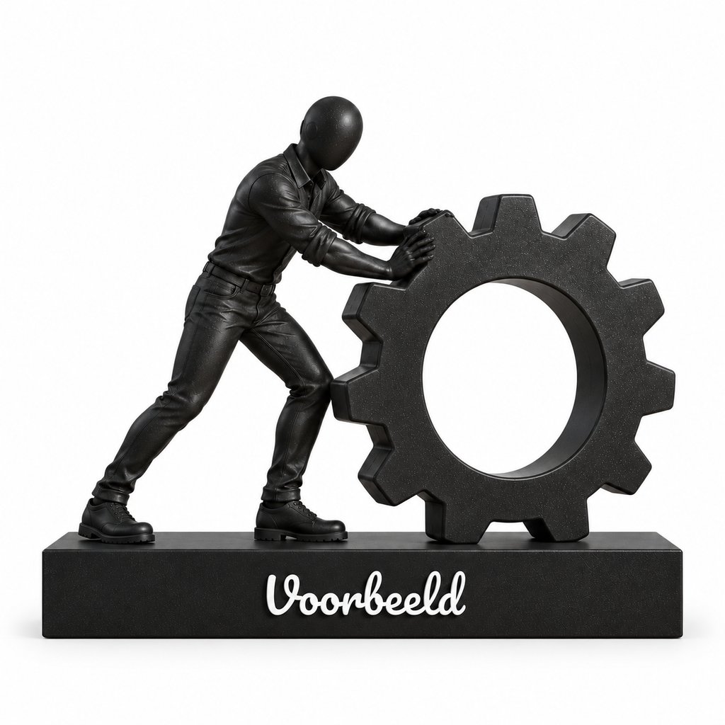 Flowman Jij maakt het verschil – beeldje met persoonlijke tekst, conceptafbeelding met witte achtergrond