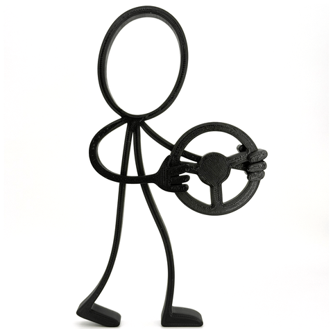 Autorijder Decoratie – Stickyman met Stuur