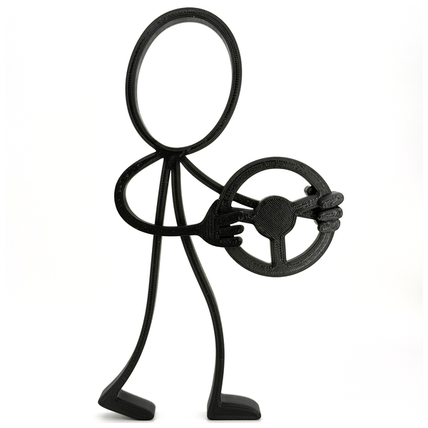 Autorijder Decoratie – Stickyman met Stuur