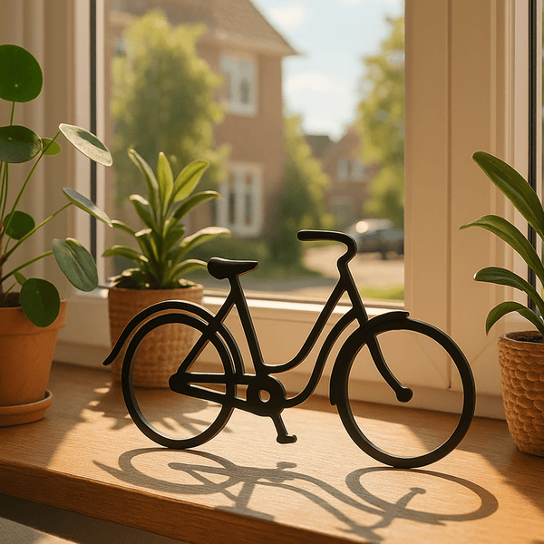 Beeldje ‘Damesfiets’ – Zwart, minimalistisch en nostalgisch - 3dbende