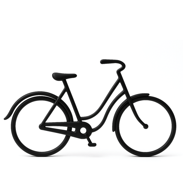 Beeldje ‘Damesfiets’ – Zwart, minimalistisch en nostalgisch - 3dbende