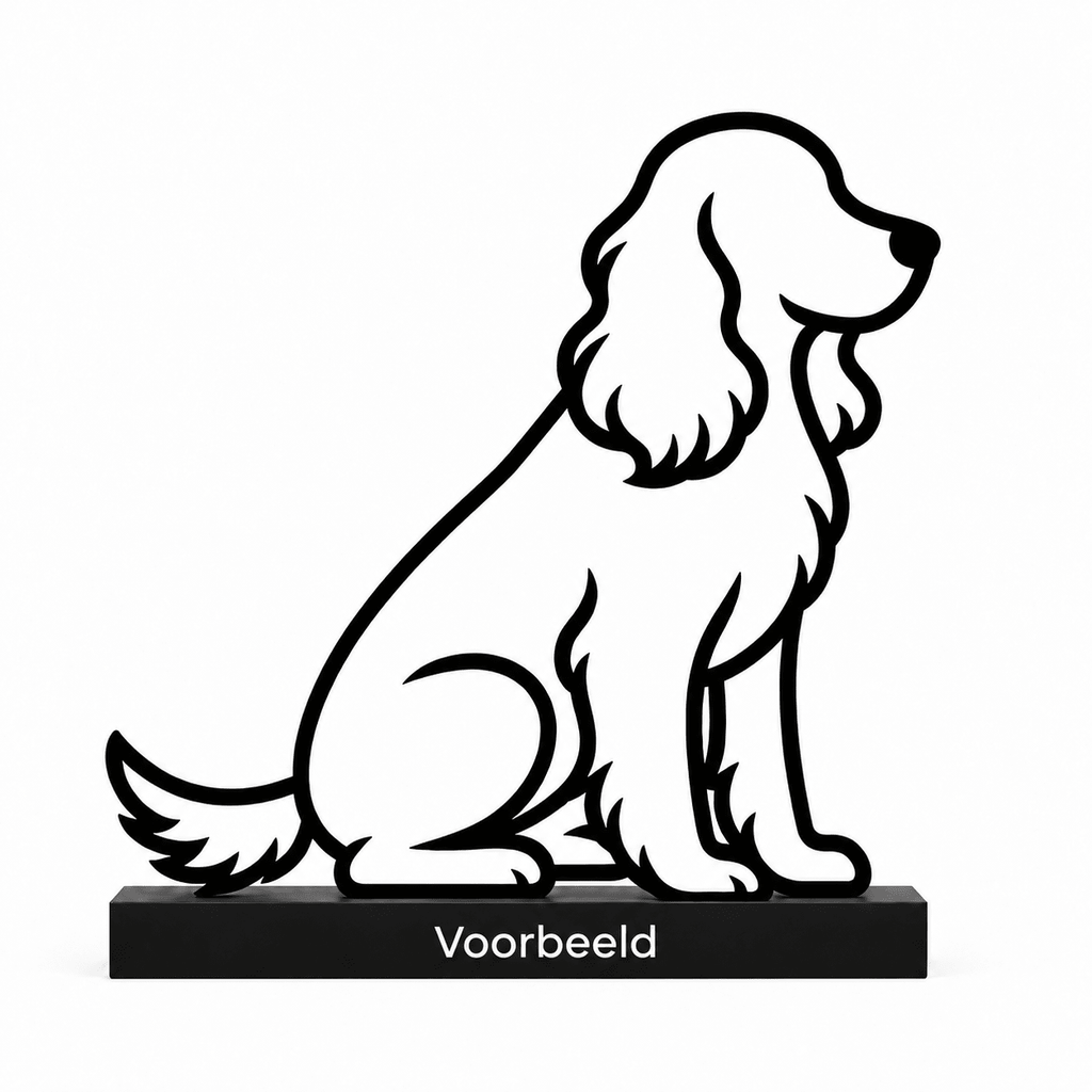 Cocker Spaniel beeldje – zittende hondendecoratie - 3dbende