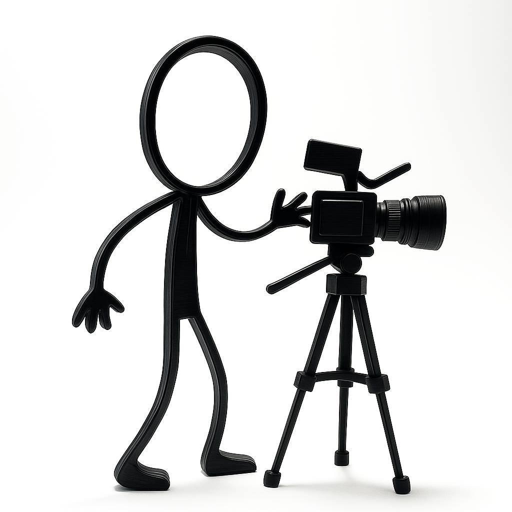 Content Creator Decoratie – Stickyman met Camera - 3dbende