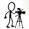 Content Creator Decoratie – Stickyman met Camera - 3dbende