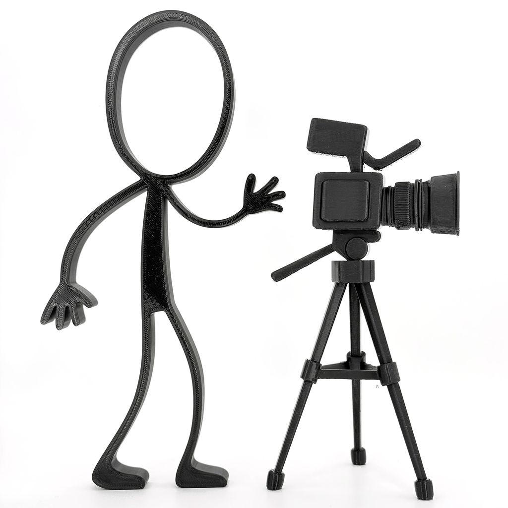 Content Creator Decoratie – Stickyman met Camera - 3dbende