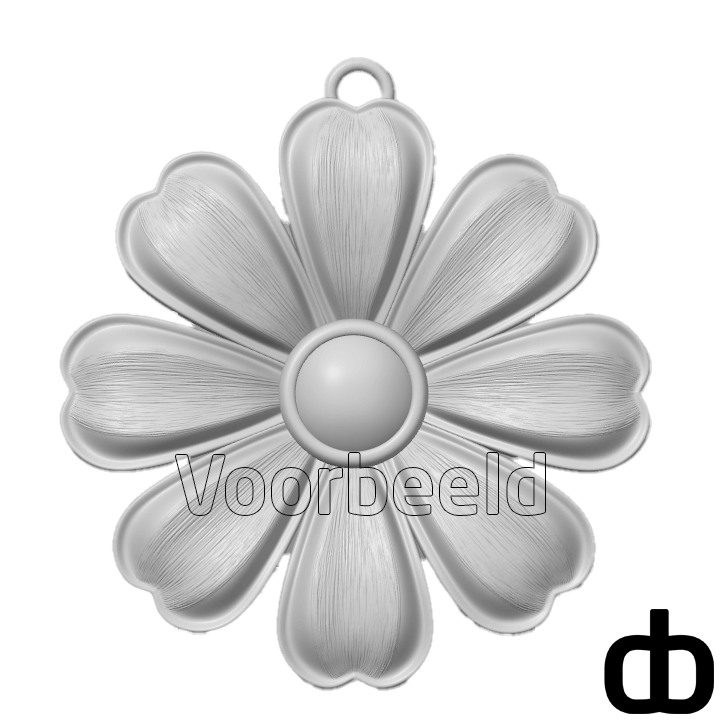 Decoratieve bloem 4 cm - 3dbende