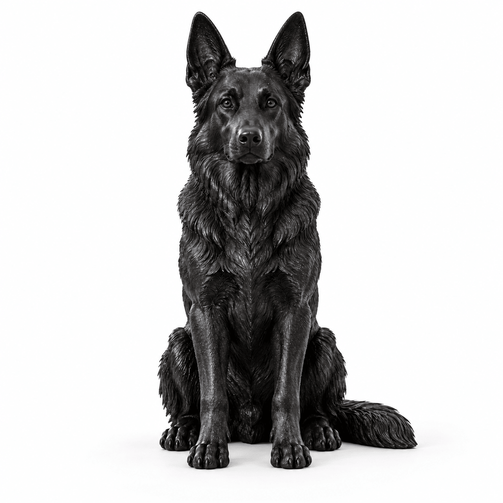 duitse herder in PLA Galaxy Black – wit-voor