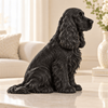 Engelse Cocker Spaniel Galaxy Black – zittend hondenbeeld zonder voetstuk – zijaanzicht