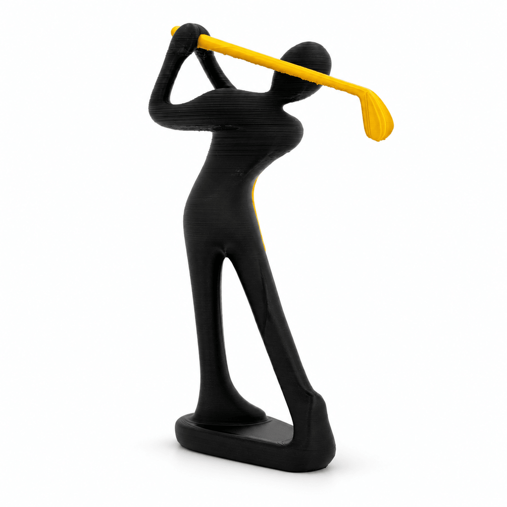 Exclusieve golfer zwart-goud – achteraanzicht