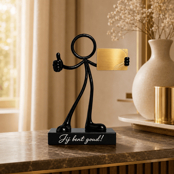 Exclusieve Stickyman met kaart van echt goud – Jij bent goud! - 3dbende