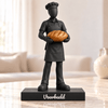 Flowman Bakker – beeldje met persoonlijke tekst – Galaxy Black met bruin brood – conceptafbeelding