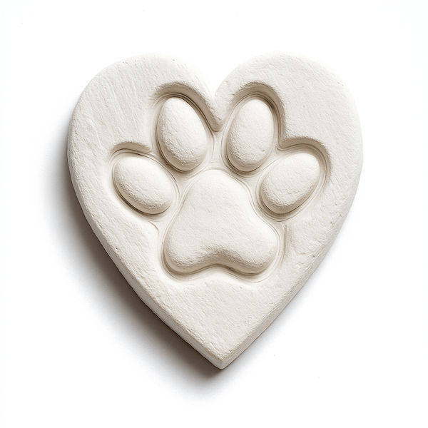 Hart met Pootafdruk – Gedenkdecoratie voor Dierenliefhebbers - 3dbende
