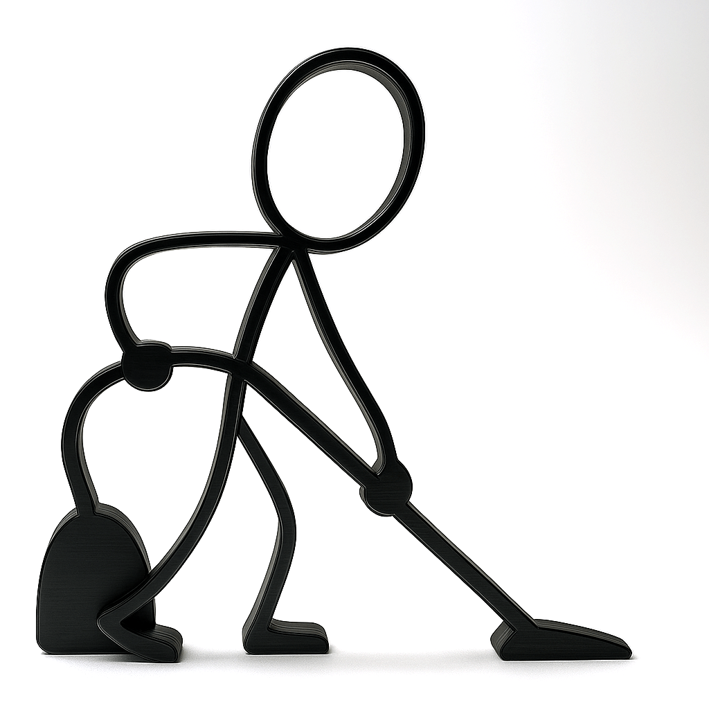 Huishouder Decoratie – Stickyman met Stofzuiger - 3dbende
