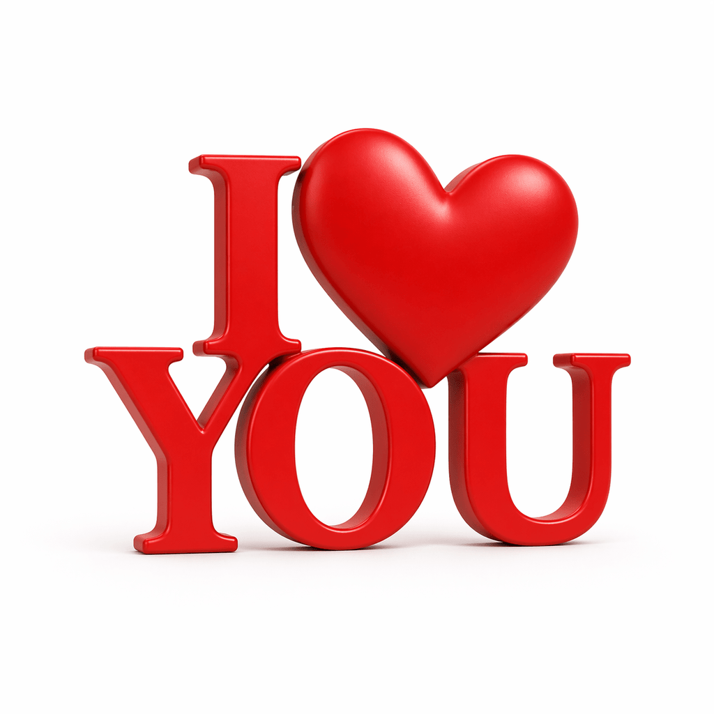 I ♥ YOU decoratie - 3dbende