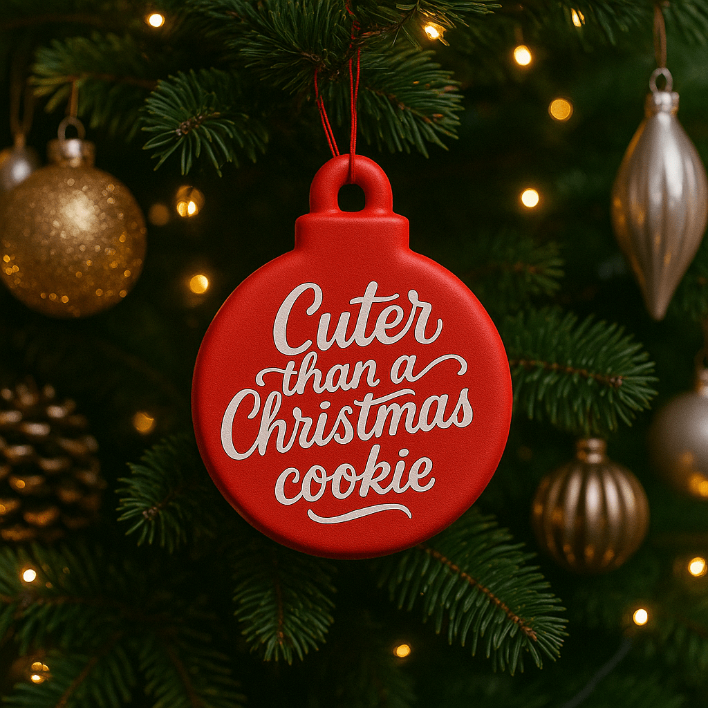 Kerstornament – Kerstbal Medium - met tekst naar keuze - 3dbende
