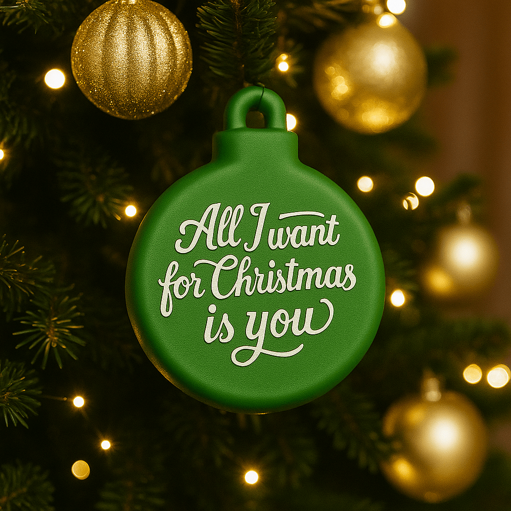 Kerstornament – Kerstbal Medium - met tekst naar keuze - 3dbende
