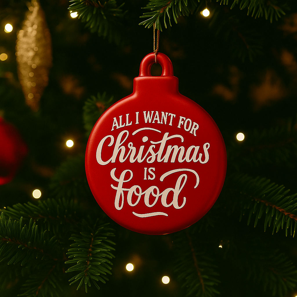 Kerstornament – Kerstbal Medium - met tekst naar keuze - 3dbende