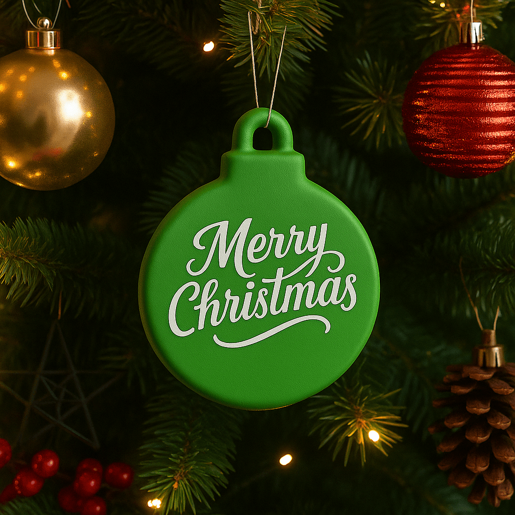 Kerstornament – Kerstbal Medium - met tekst naar keuze - 3dbende