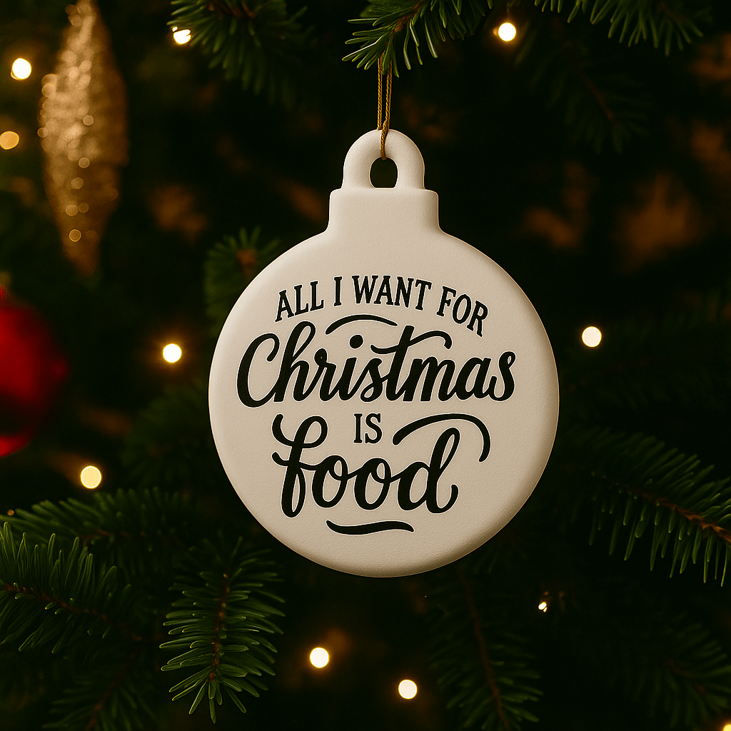 Kerstornament – Kerstbal Medium - met tekst naar keuze - 3dbende