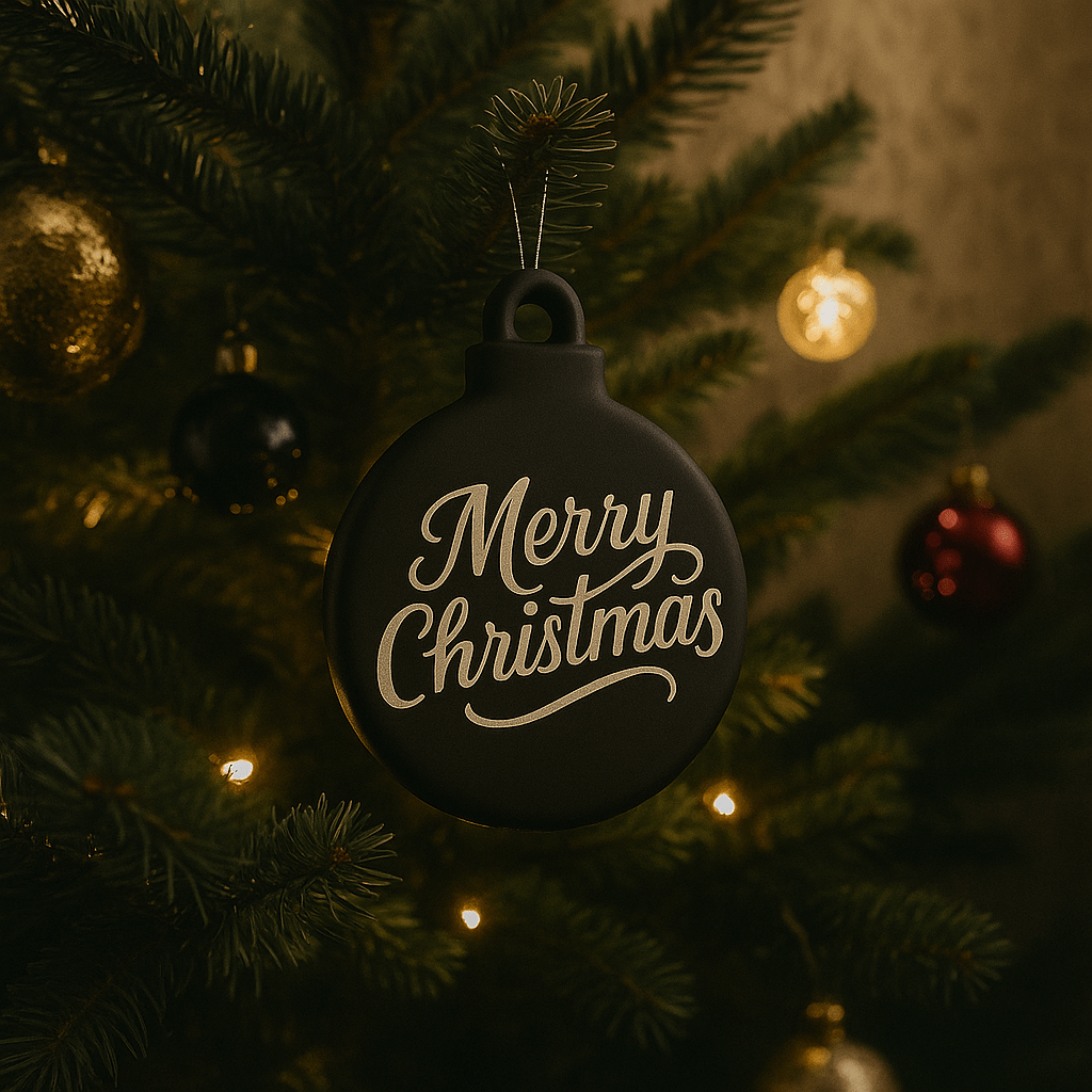 Kerstornament – Kerstbal Medium - met tekst naar keuze - 3dbende