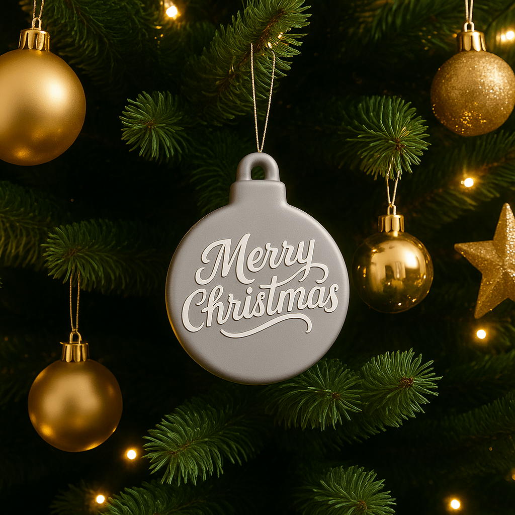 Kerstornament – Kerstbal Medium - met tekst naar keuze - 3dbende