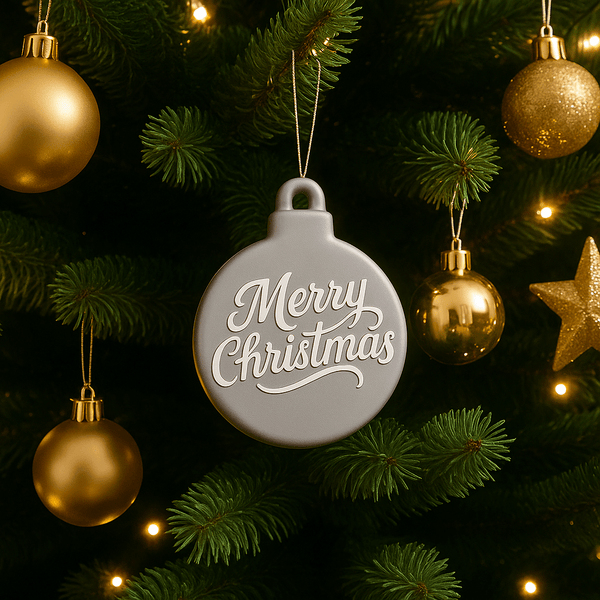 Kerstornament – Kerstbal Medium - met tekst naar keuze - 3dbende