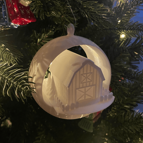 Kerstornament met Boerderijdesign - 3dbende