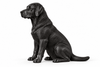 labrador hondenbeeldje in PLA Galaxy Black zonder voetstuk – zijaanzicht op witte achtergrond