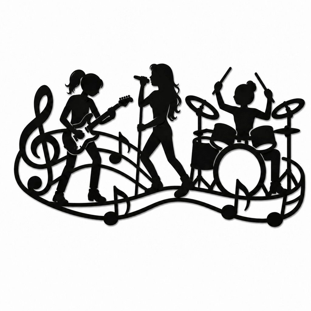 Meisjesband Wanddecoratie - 3dbende