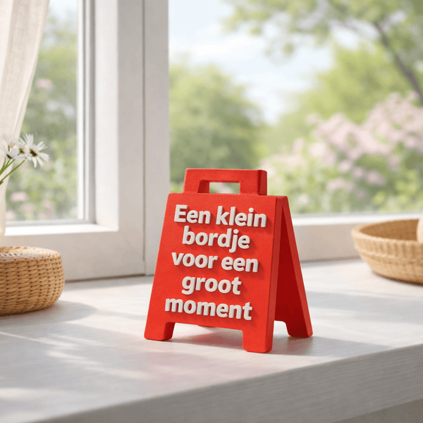 Mini signbordje met tekst (personaliseerbaar) - 3dbende