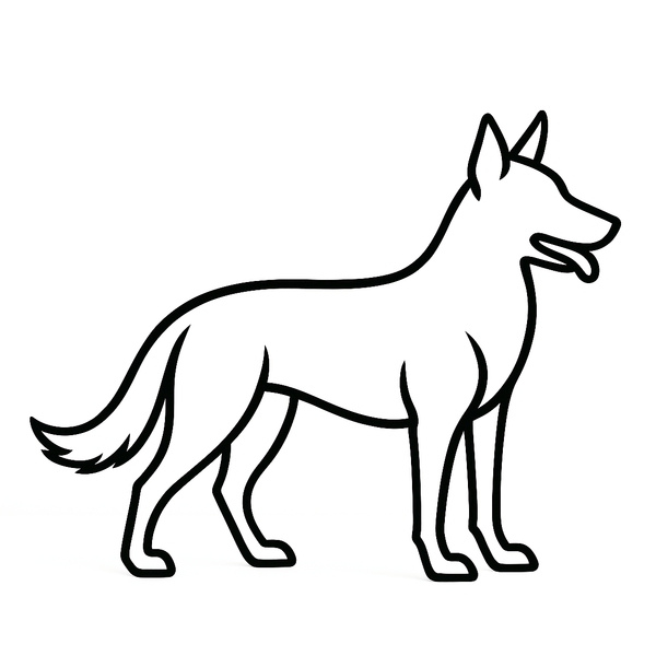 Minimalistisch Mechelse Herder Beeldje - 3dbende