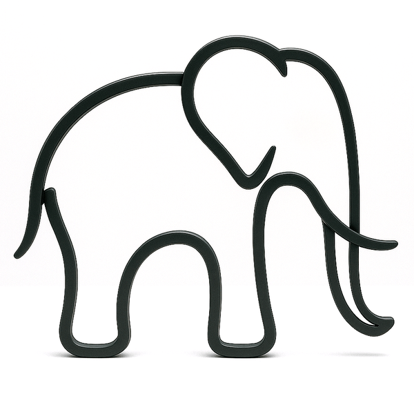 Minimalistisch Olifant Beeldje - 3dbende