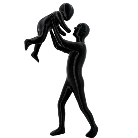 Minimalistisch Vader & Kind Beeldje – Uniek Vaderdagcadeau