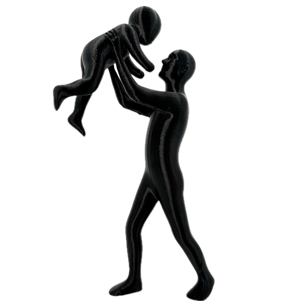 Minimalistisch Vader & Kind Beeldje – Uniek Vaderdagcadeau - 3dbende