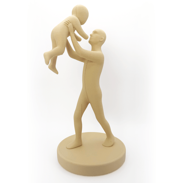 Minimalistisch Vader & Kind Beeldje – Uniek Vaderdagcadeau - 3dbende