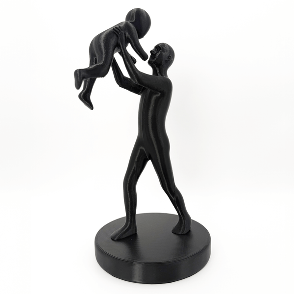 Minimalistisch Vader & Kind Beeldje – Uniek Vaderdagcadeau - 3dbende