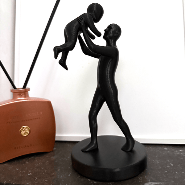 Minimalistisch Vader & Kind Beeldje – Uniek Vaderdagcadeau - 3dbende
