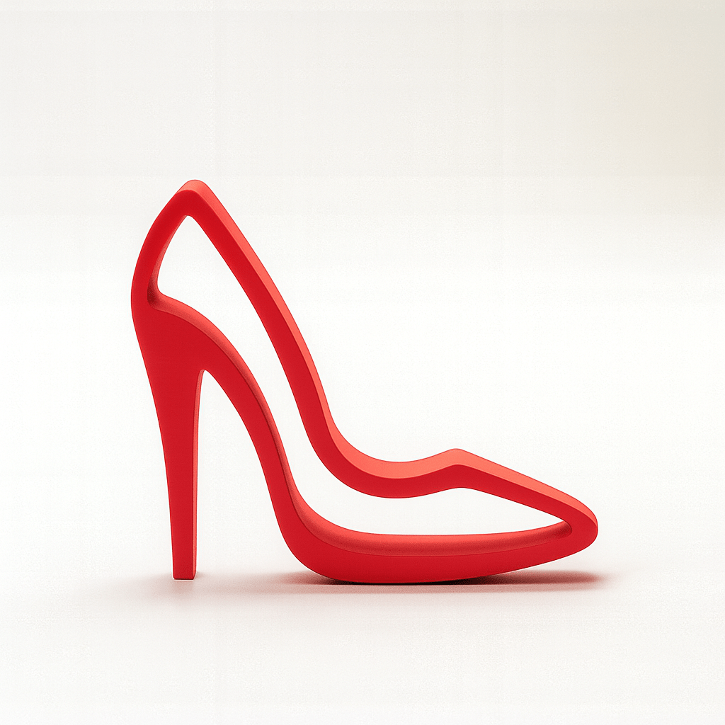 Minimalistische 3D Hoge Hak – Elegante decoratie voor mode - en interieurliefhebbers - 3dbende