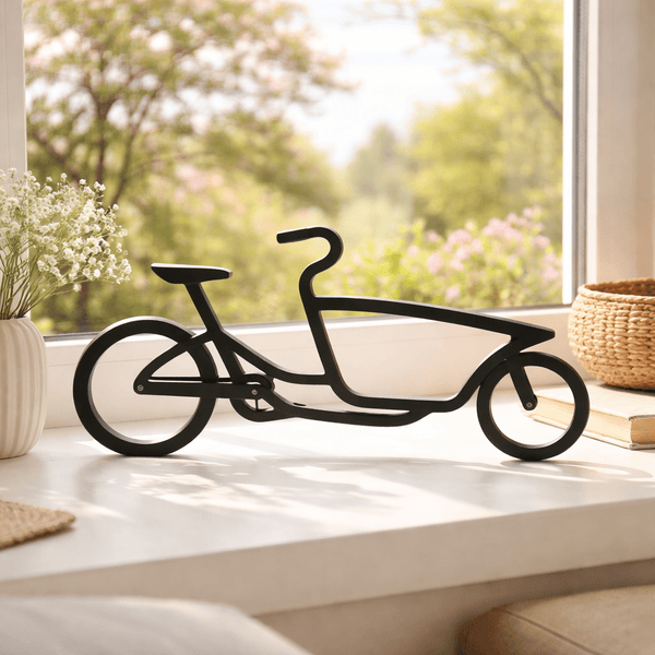 Minimalistische Bakfiets Decoratie – Moderne Cargo Bike Silhouet - 3dbende